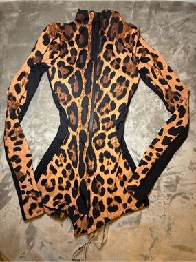 TA3 Surfy Boy Shortie XXS Regular Long Leopard Sculpting Swimsuit NWT